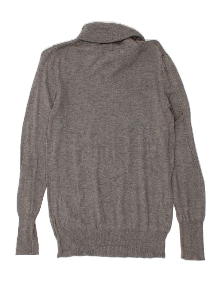 MOSSIMO Womens Roll Neck Jumper Sweater UK 14 Large Grey Nylon Vintage Mossimo and Second-Hand Mossimo from Messina Hembry 