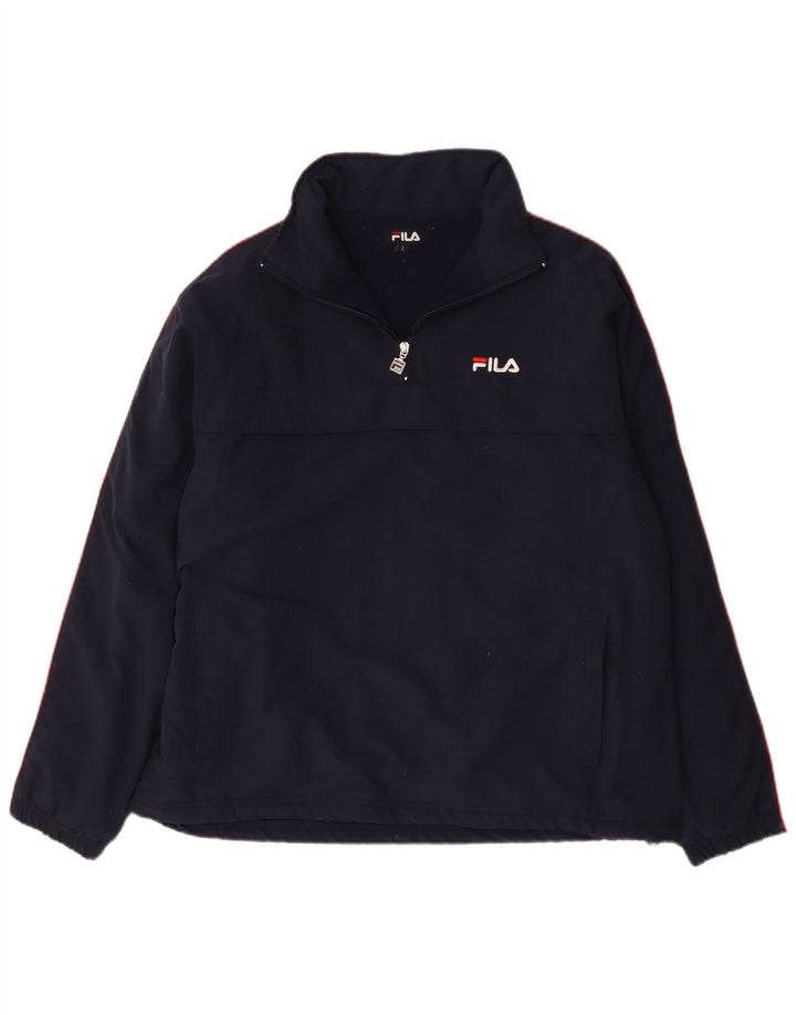 Fila muška majica s izrezom s patentnim zatvaračem, veliki tamnoplavi poliester