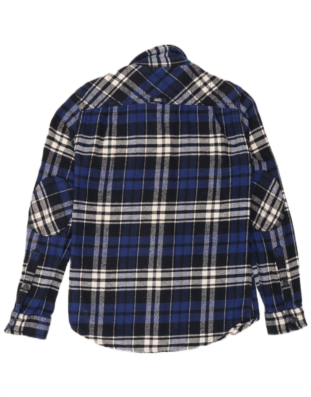 SUPERDRY muška flanelska košulja, mali plavi karirani pamuk