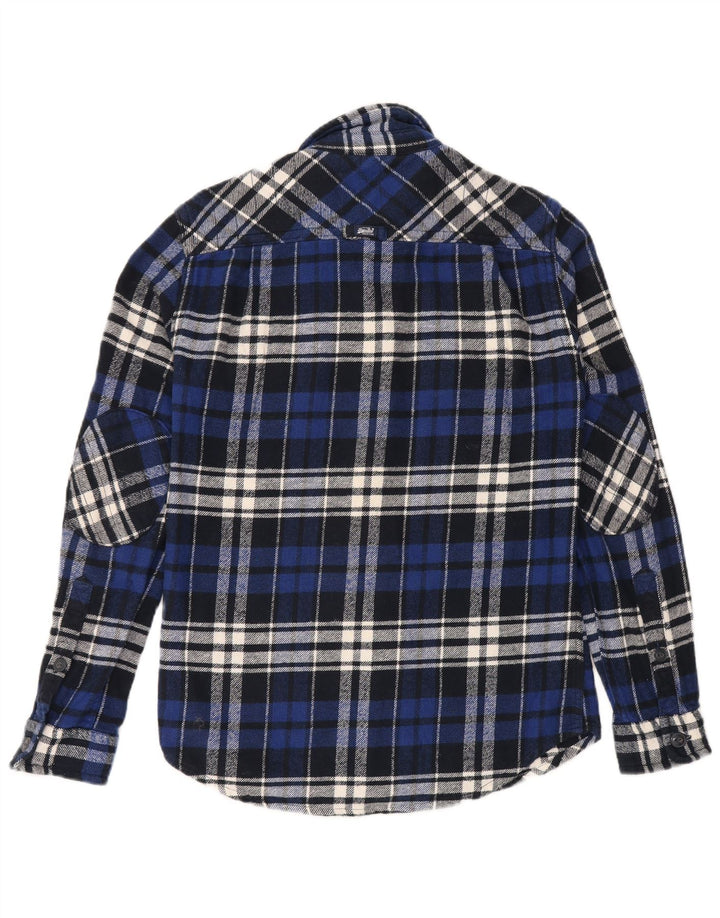 SUPERDRY muška flanelska košulja, mali plavi karirani pamuk
