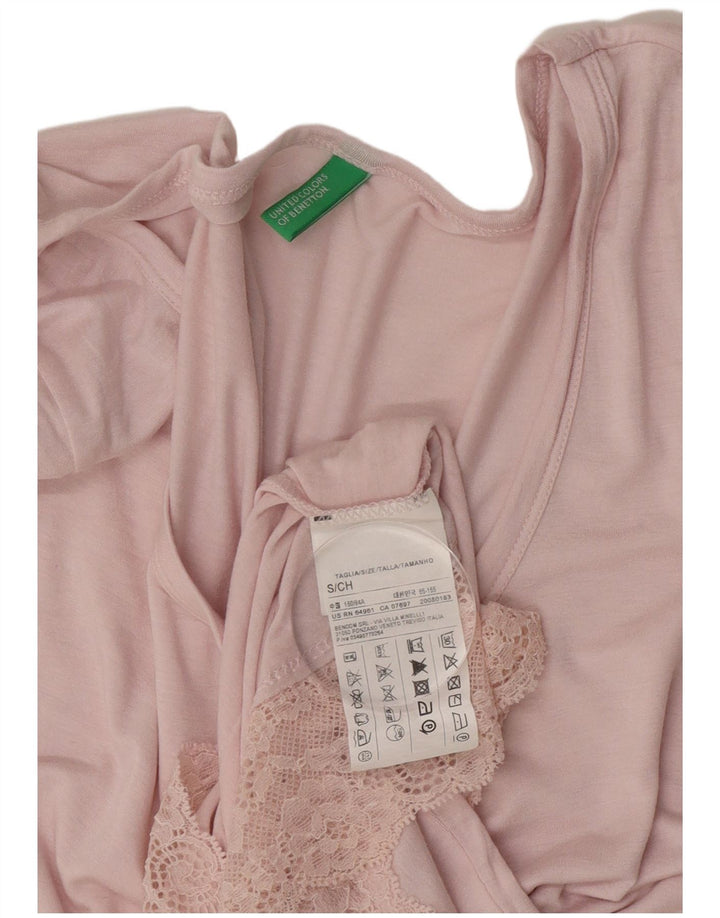 Benetton ženska duga haljina UK 8 Mala ružičasta viskoza
