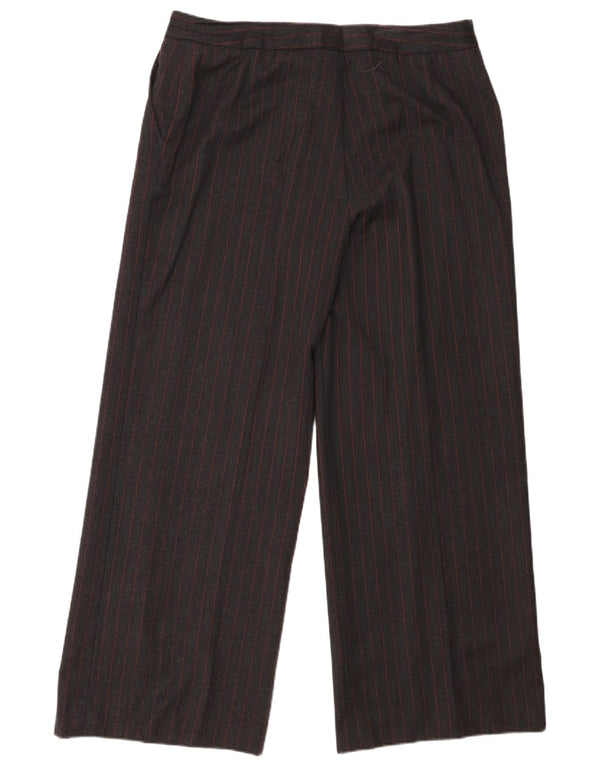 Jaeger Womens Wide Leg Casual Trousers UK 16 Large W36 L29 Grey Striped