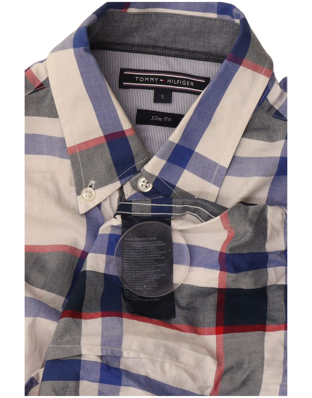 Tommy Hilfiger muška uska košulja malenog šarenog kariranog pamuka