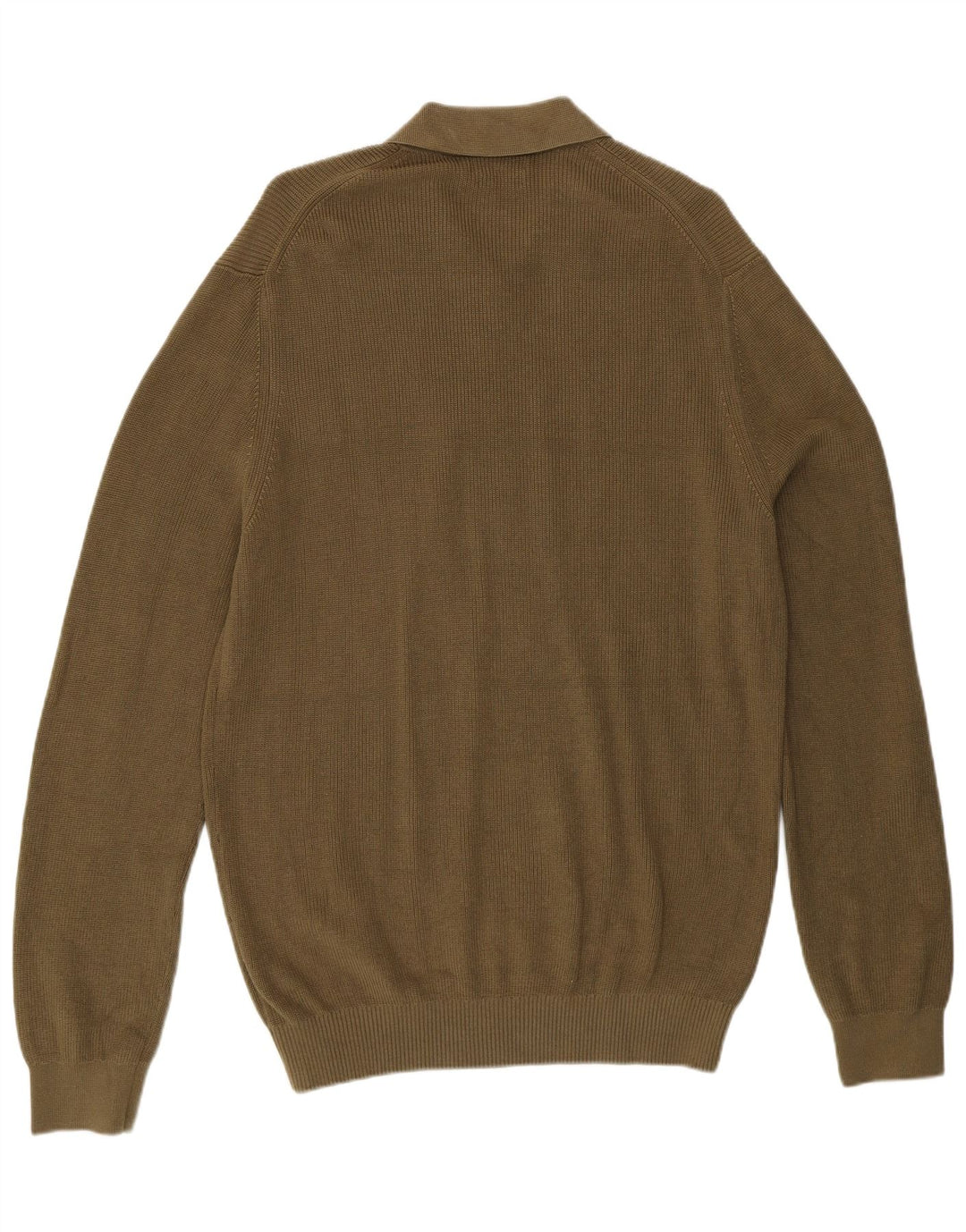 Massimo Dutti muški pulover s polo ovratnikom XL kaki pamuk