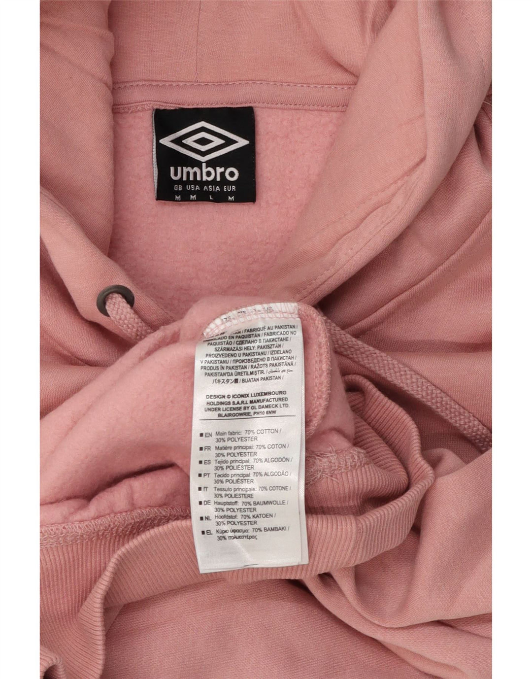Umbro muška majica s kapuljačom s kapuljačom, srednji ružičasti pamuk