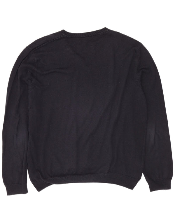 HUGO BOSS Muški džemper s V-izrezom XL tamnoplavi pamuk