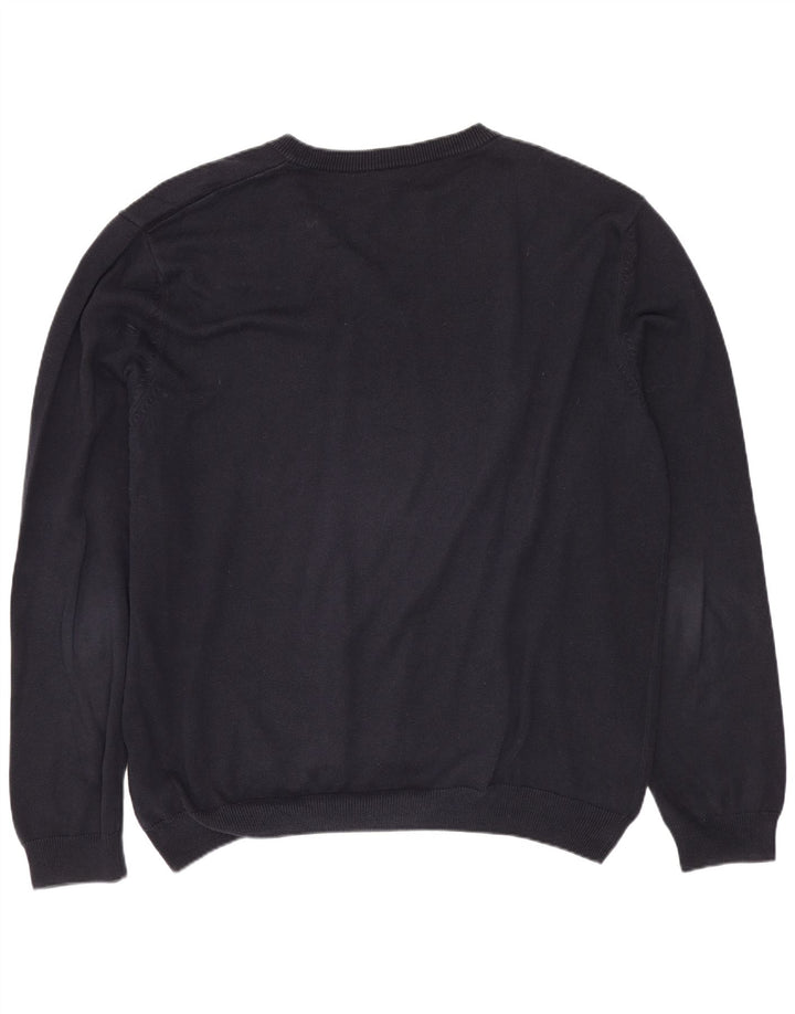 HUGO BOSS Muški džemper s V-izrezom XL tamnoplavi pamuk