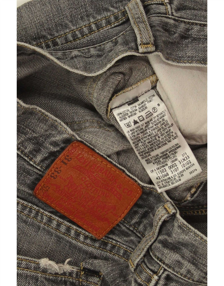 Levi's muške 502 sužene traperice W31 L30 sivi pamuk