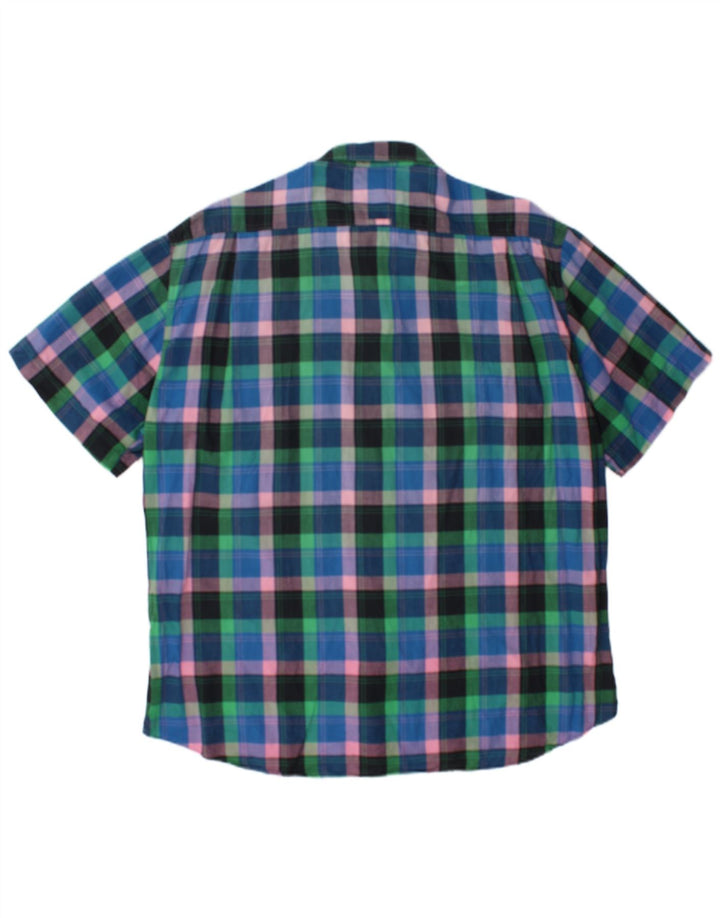 PAL ZILERI Mens Short Sleeve Shirt Medium Multicoloured Check Cotton