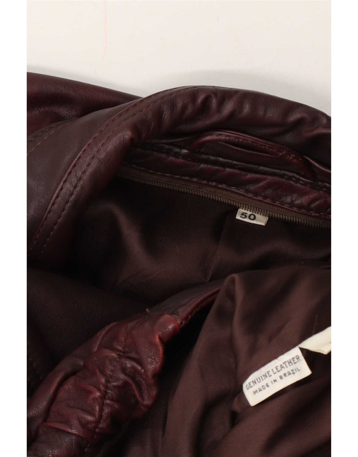 Vintage muška kožna jakna IT 50 Large Burgundy