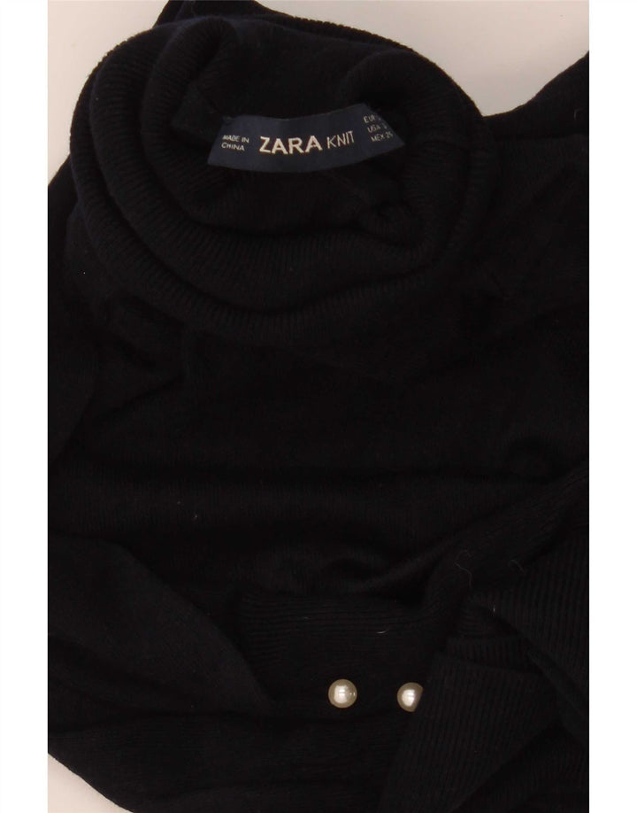 Zara ženski pulover s rol izrezom UK 8 Mali tamnoplavi