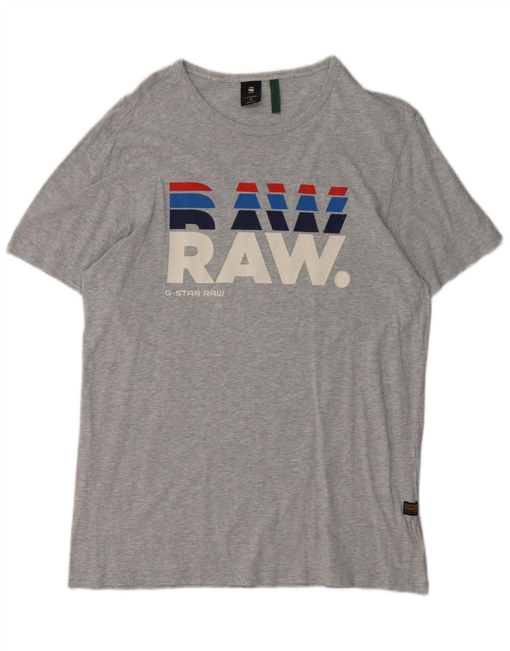 G-STAR muška majica kratkih rukava s grafičkim motivima, srednje sivi flekasti pamuk