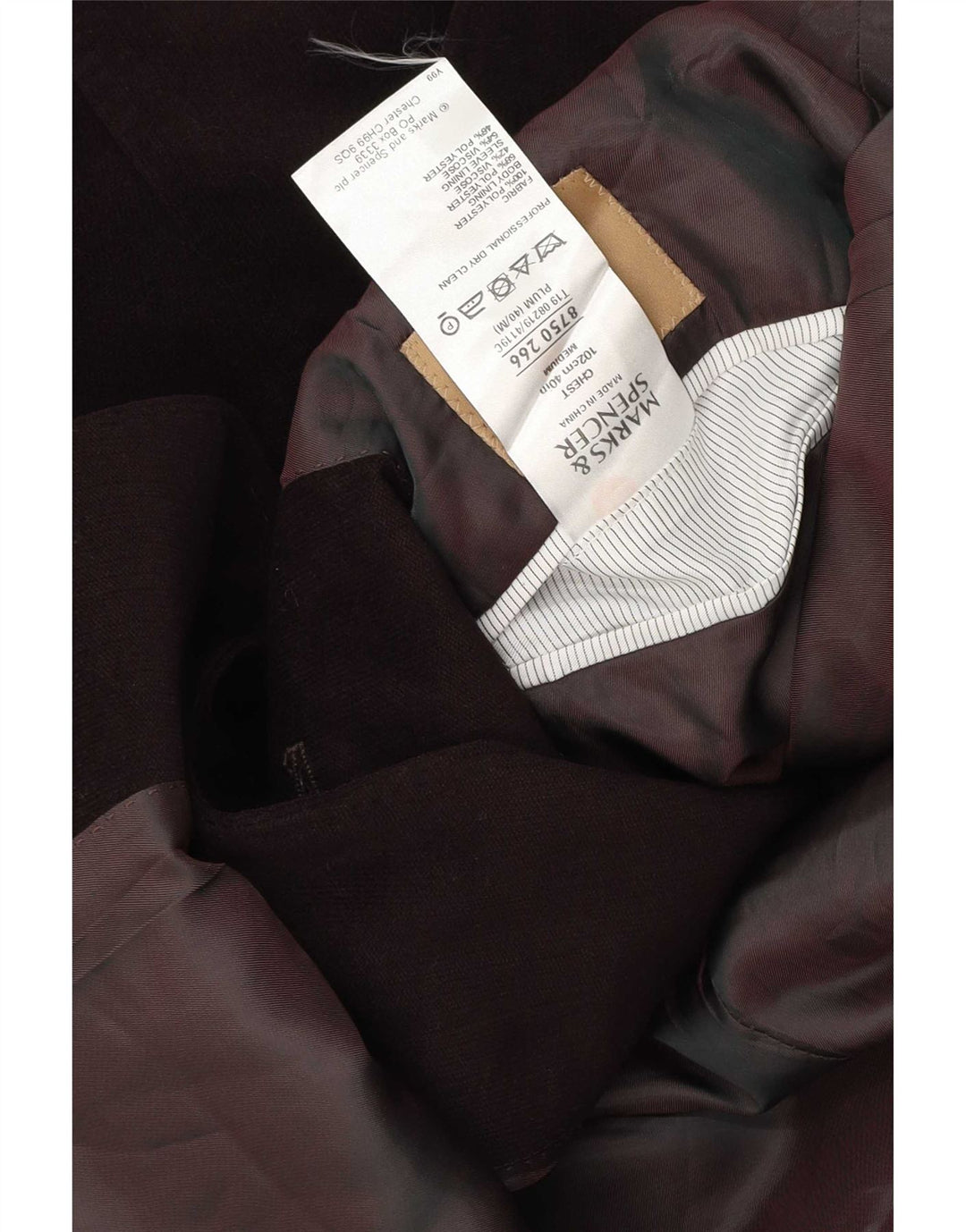 Marks & Spencer muška jakna sa 2 gumba UK 40 Srednje kestenjasti poliester