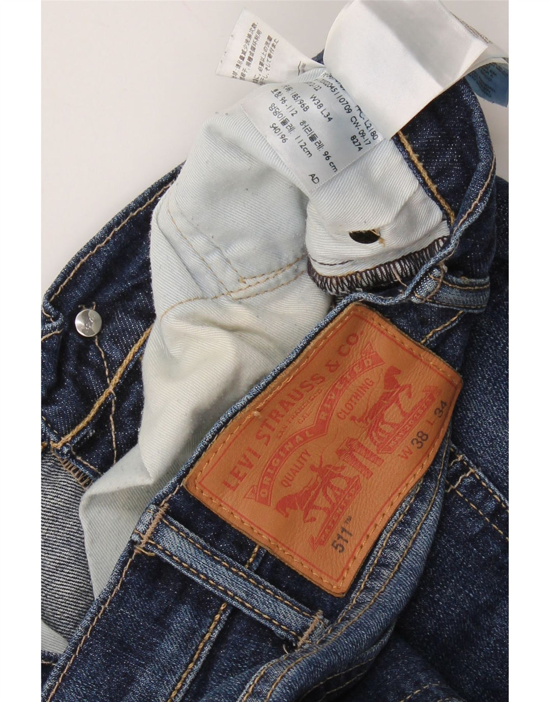 LEVI'S Muške 511 uske traperice W38 L34 Plavi pamuk