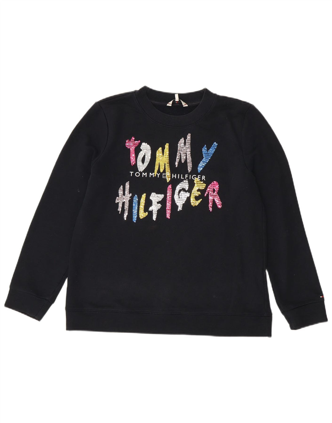 Tommy Hilfiger Ženski džemper s grafičkim motivima UK 14 srednje tamnoplava