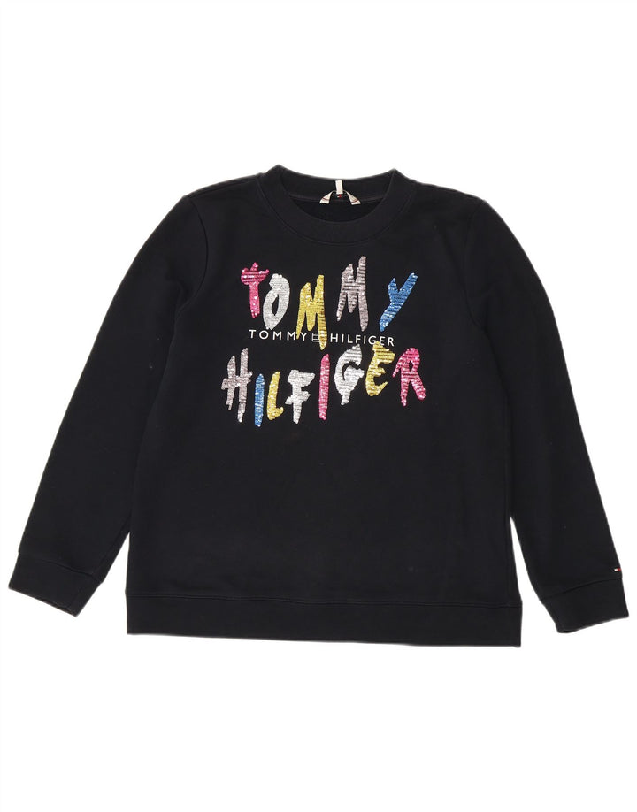 Tommy Hilfiger Ženski džemper s grafičkim motivima UK 14 srednje tamnoplava