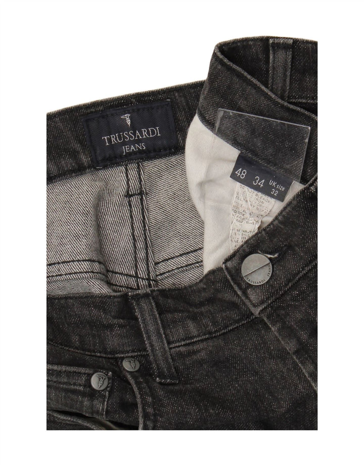 TRUSSARDI Mens Straight Jeans W32 L29 Black Cotton
