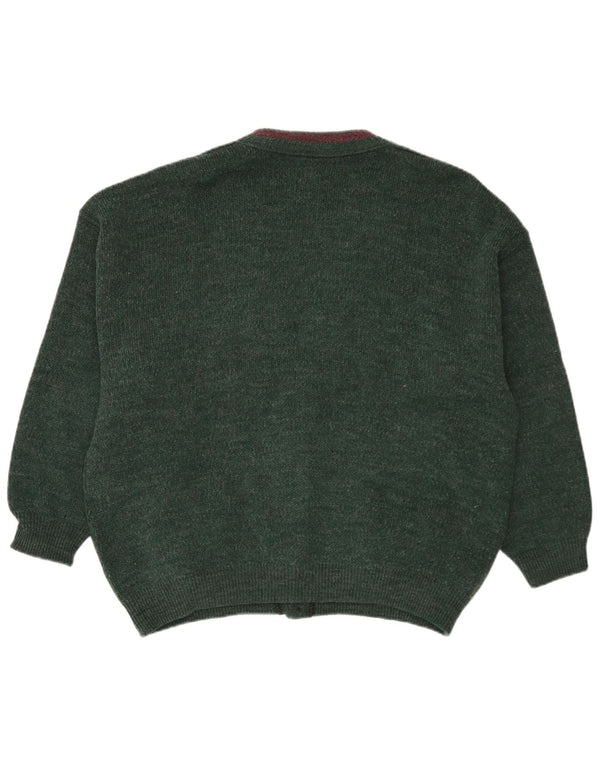 Vintage muški kardigan pulover XL zelene vune