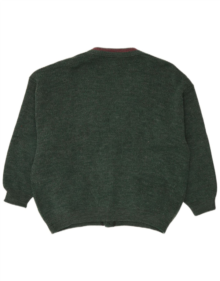 Vintage muški kardigan pulover XL zelene vune