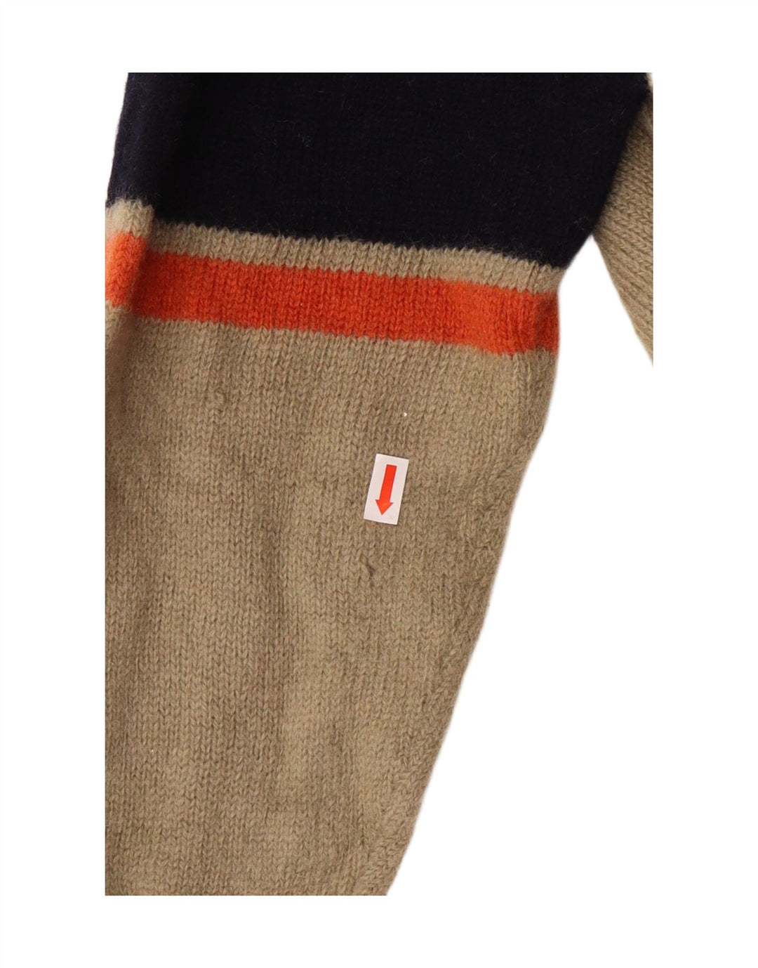 Kappa ženski džemper s izrezom i srednjim bež prugastim vunenim klasikom