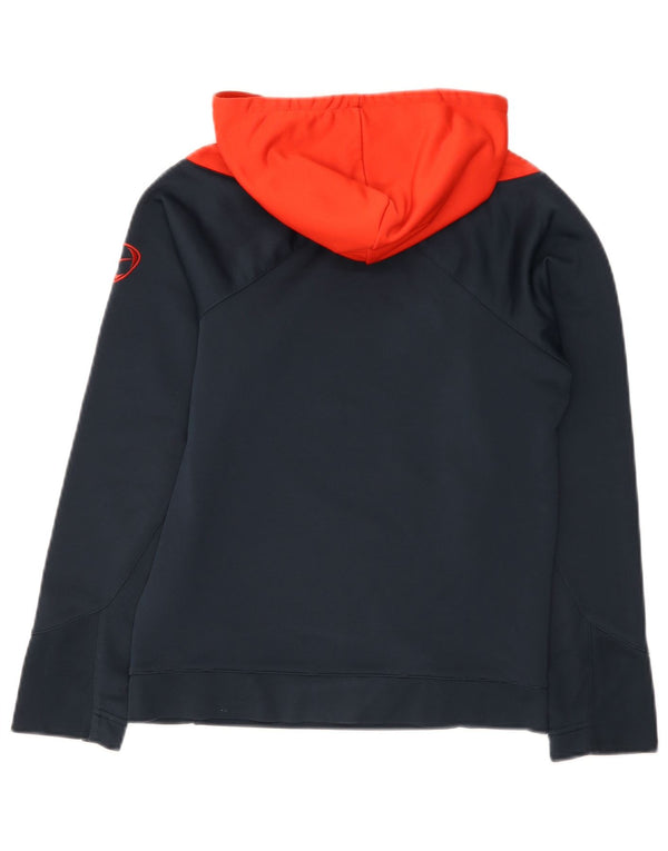 Nike Boys Graphic Hoodie Džemper 12-13 Years Large Navy Blue Colourblock