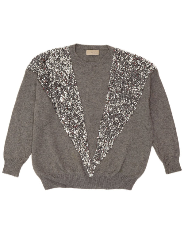 COAST Ženski pulover s okruglim izrezom UK 14 Velika siva viskoza