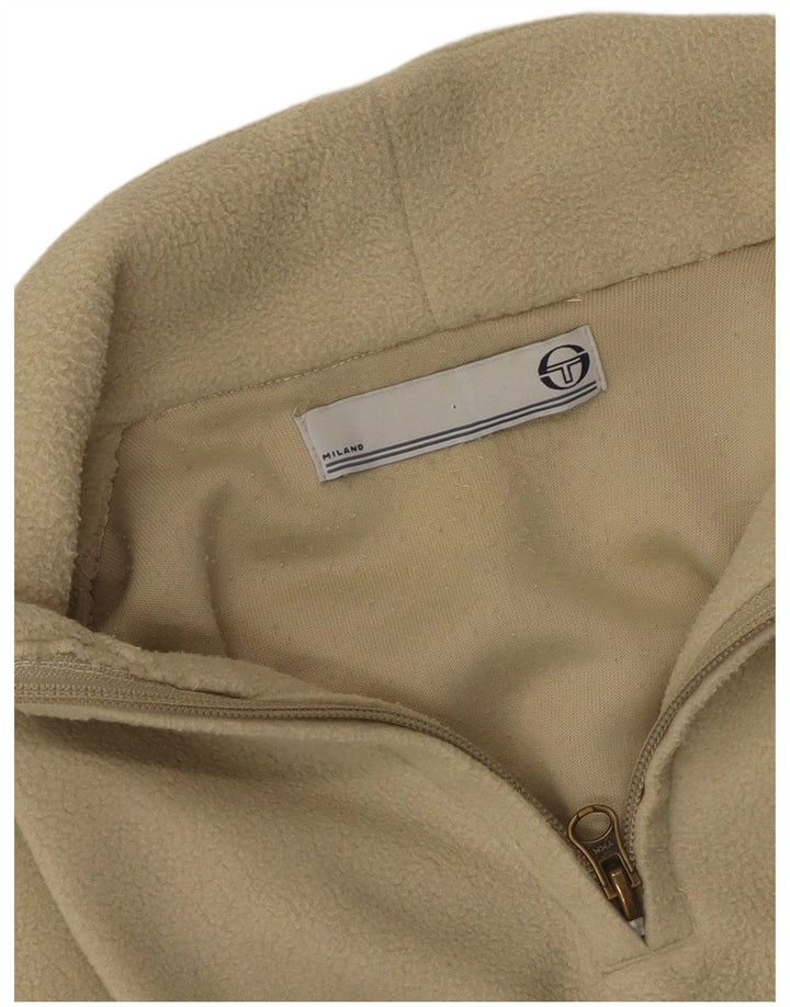 Vintage ženski džemper od flisa s patentnim izrezom srednje zelene boje