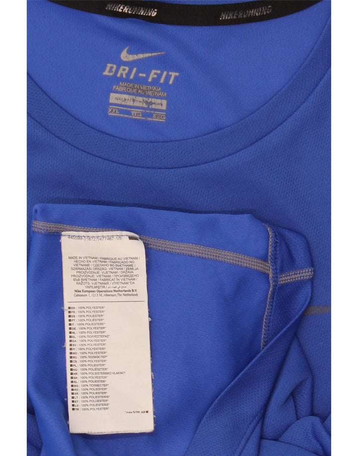 Nike Dri Fit T-Shirt Top 2XL plavi poliester