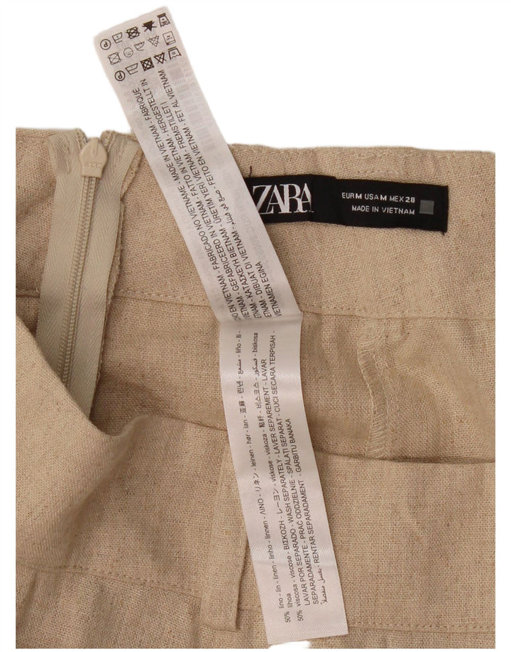 ZARA ženska midi suknja srednje veličine W30 bež lan