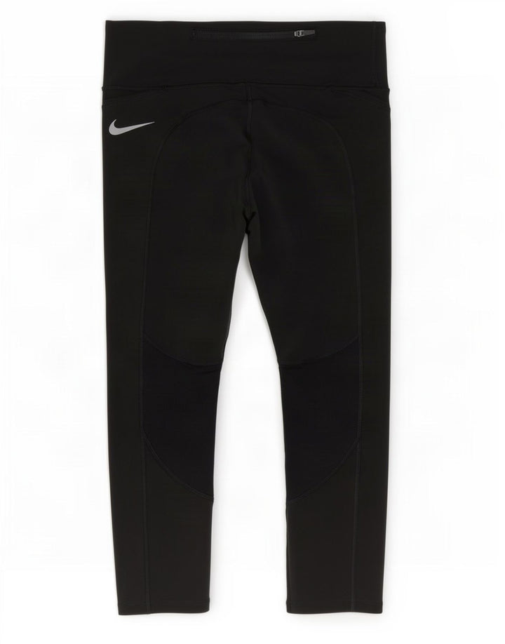 Nike ženske Dri Fit Capri tajice UK 8 male crne poliesterske