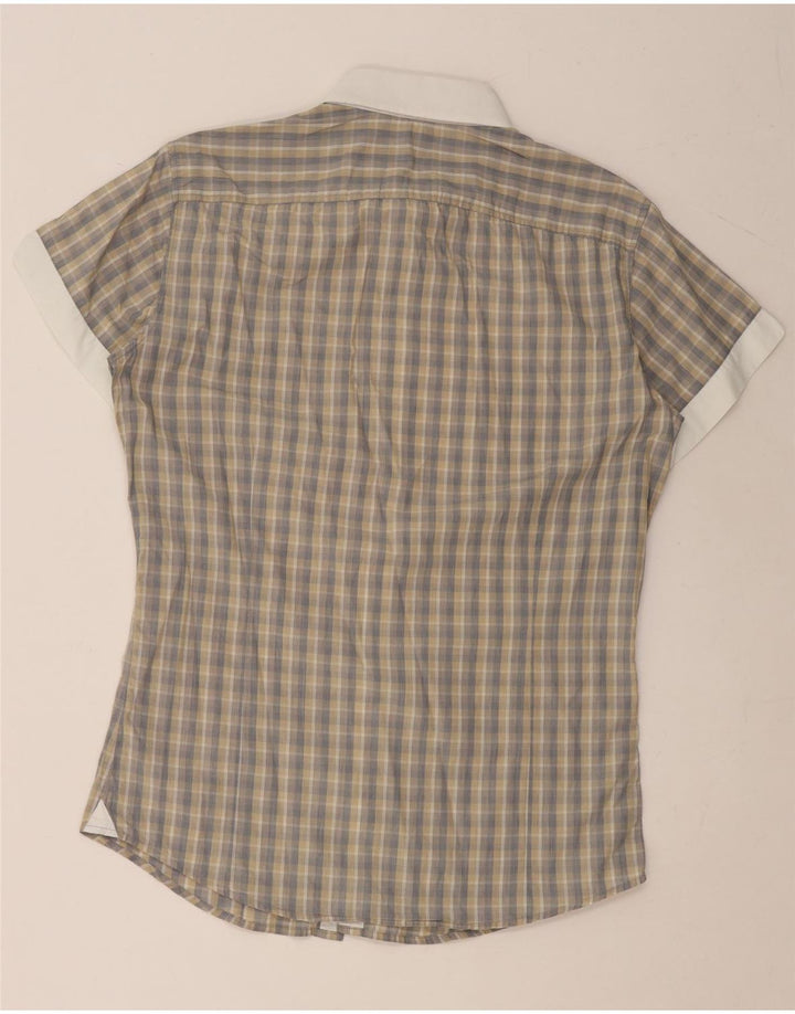 SISLEY Muška košulja kratkih rukava mala siva karirana