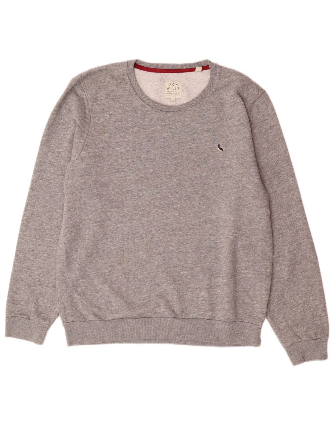 JACK WILLS Muška majica s kratkim rukavima, srednje sivi flekasti pamuk