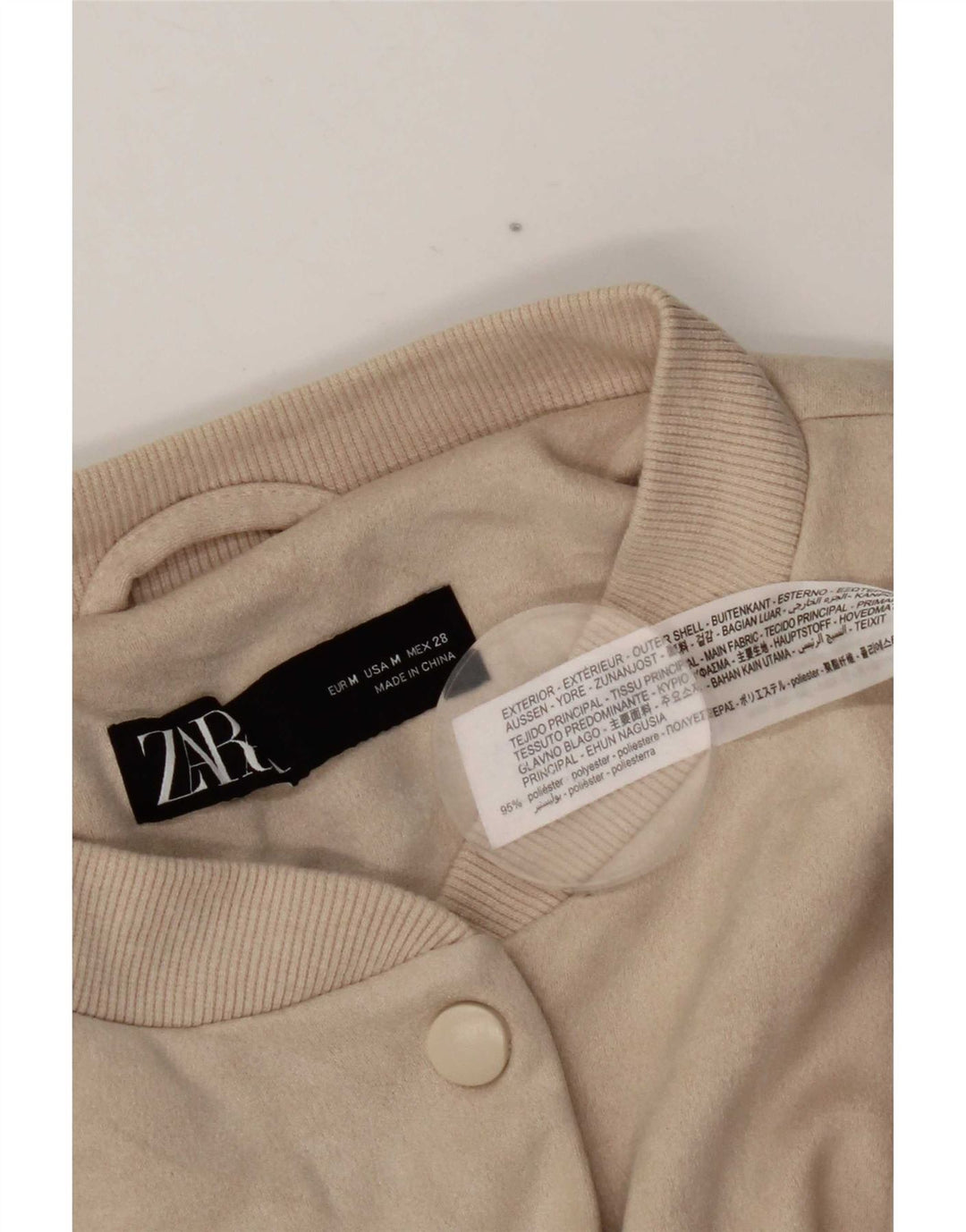 Zara ženska prevelika bomber jakna UK 14 srednje bež poliester