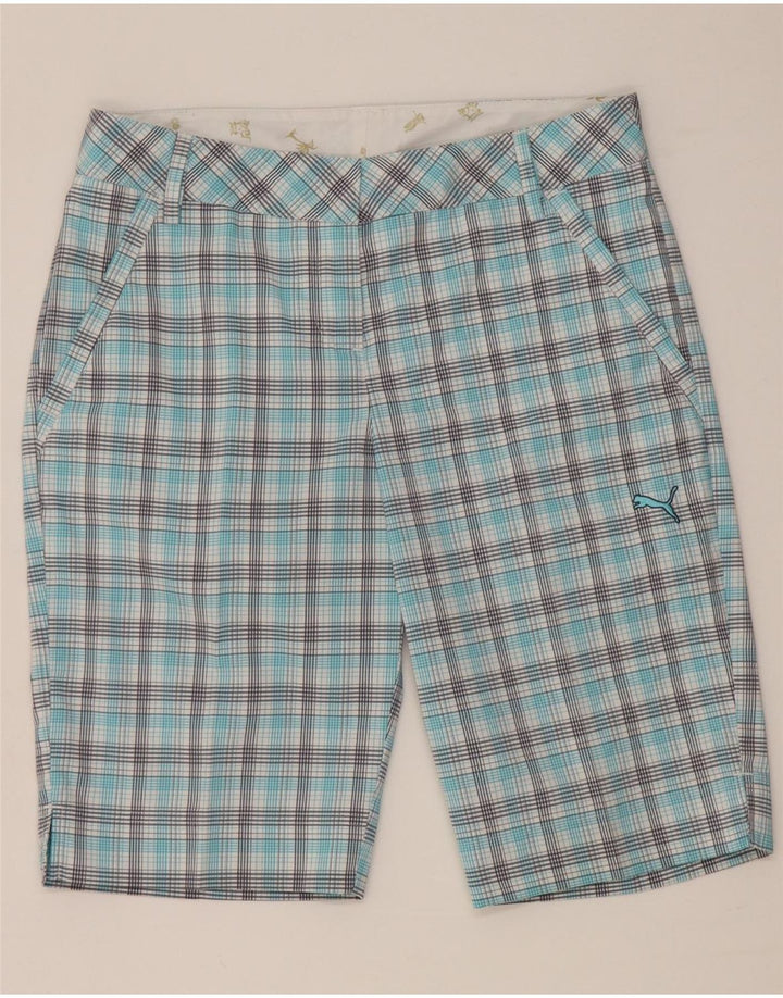 Puma muške chino kratke hlače UK 8 male W28 plave karirane