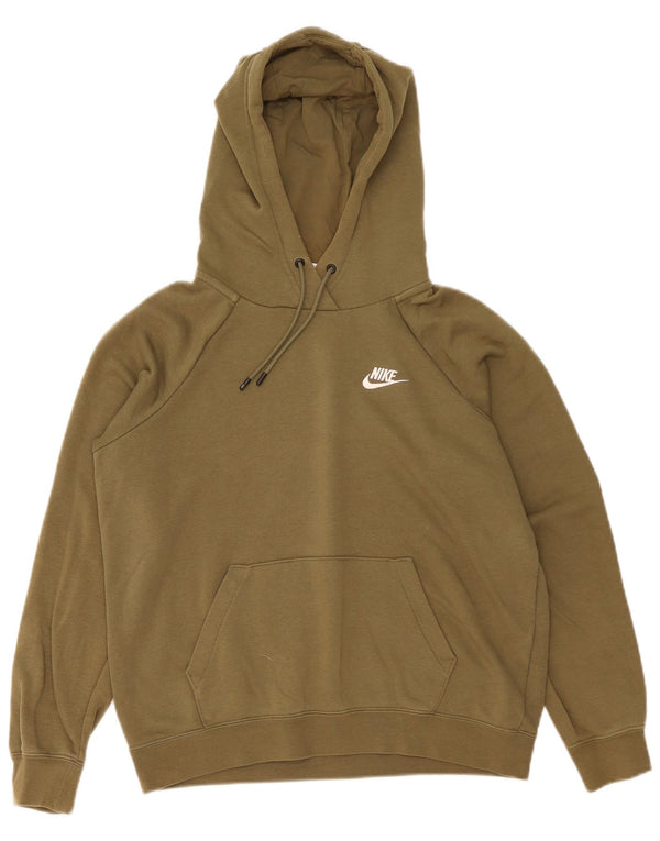 Nike Ženska prevelika majica s kapuljačom UK 10 Mala, kaki pamuk