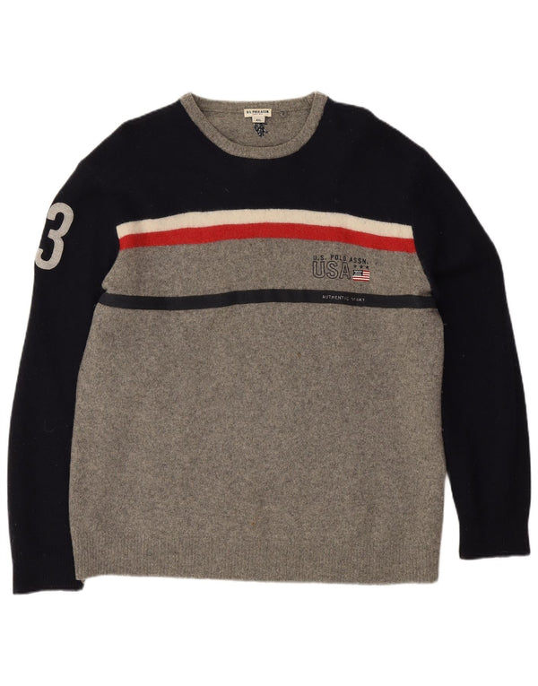 U.S. Polo Assn. Muški džemper s okruglim izrezom 4XL u sivoj boji
