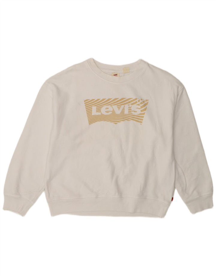 Levi's Ženska majica s velikim grafičkim motivima UK 14 Srednje bijeli pamuk