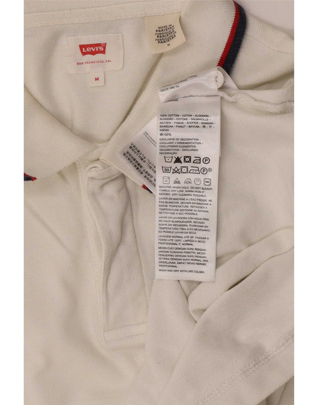 Levi's muška polo majica srednje bijele pruge, pamuk