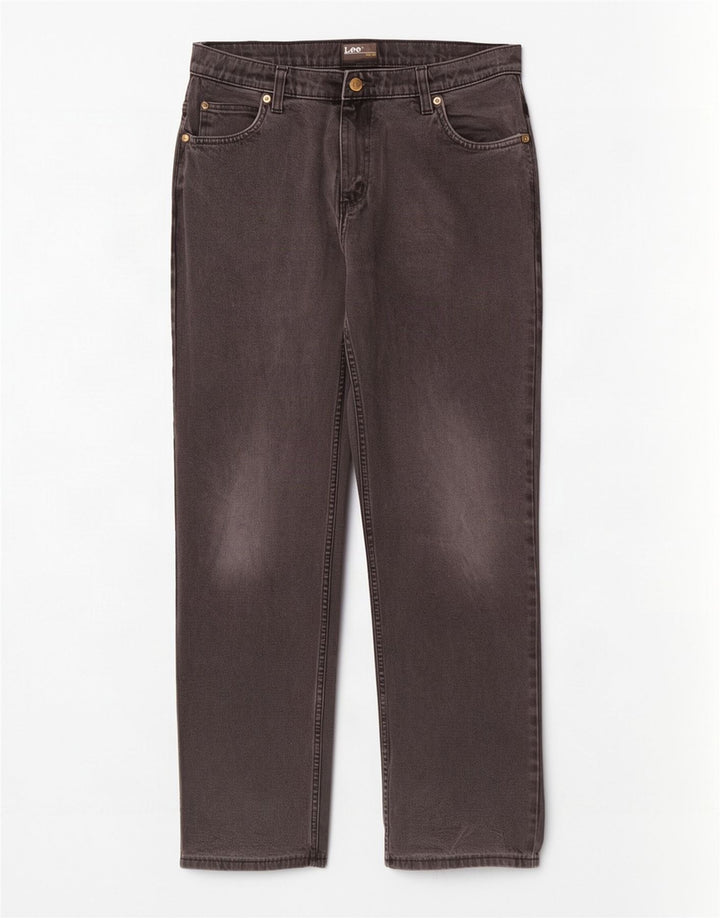 Lee Mens Brooklyn Straight Jeans W33 L31 Crni pamuk