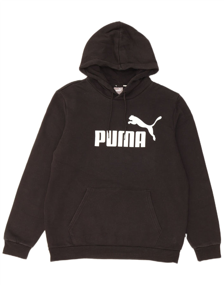 Puma muška majica s kapuljačom srednje veličine, crni pamuk