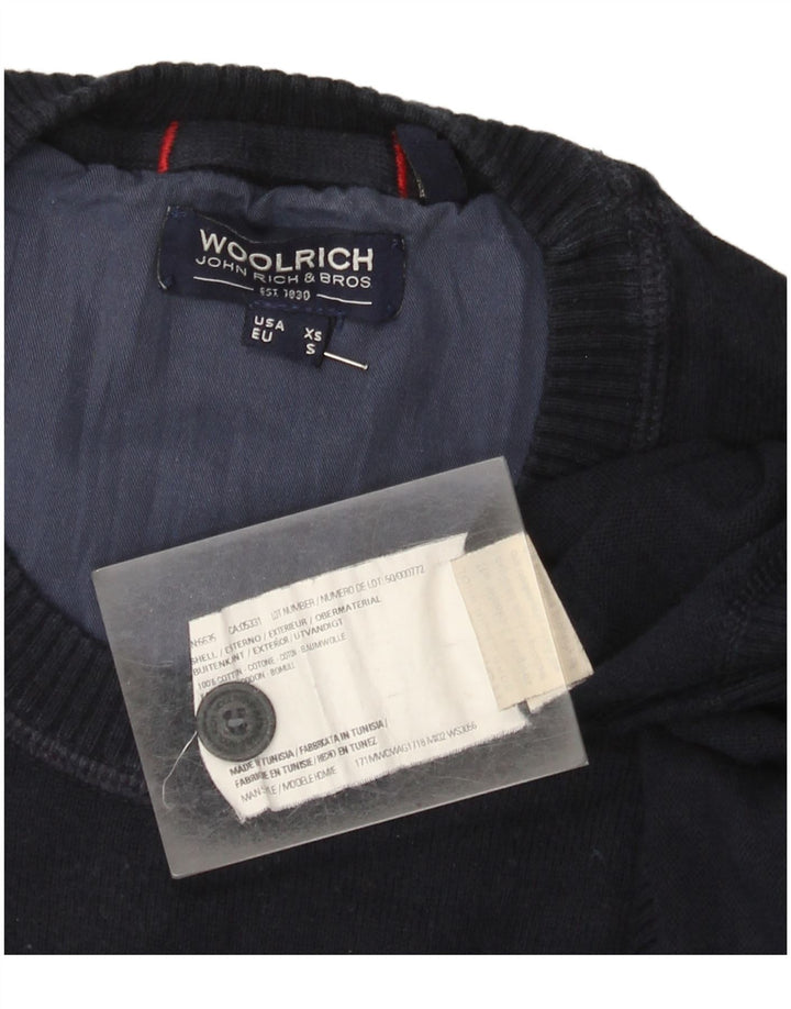 Woolrich muški džemper s okruglim izrezom Mali tamnoplavi pamuk