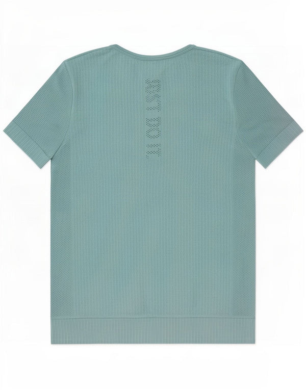 Nike Womens Dri Fit Graphic T-Shirt Top UK 10 Small Blue Nylon