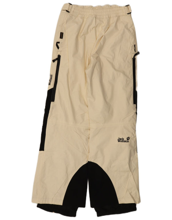 JACK WOLFSKIN Womens Ski Trousers UK 14/16 Large  Off White Colourblock