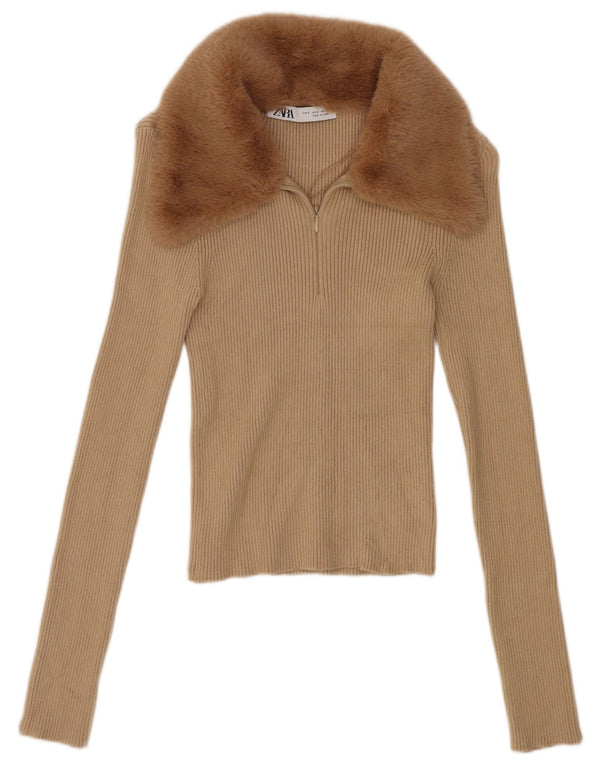 Zara ženski kratki rukav dugih rukava UK 8 Small Beige