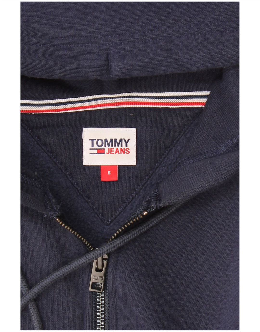 TOMMY HILFIGER Ženski preveliki pulover s kapuljačom s patentnim zatvaračem UK 10 Mali tamnoplavi