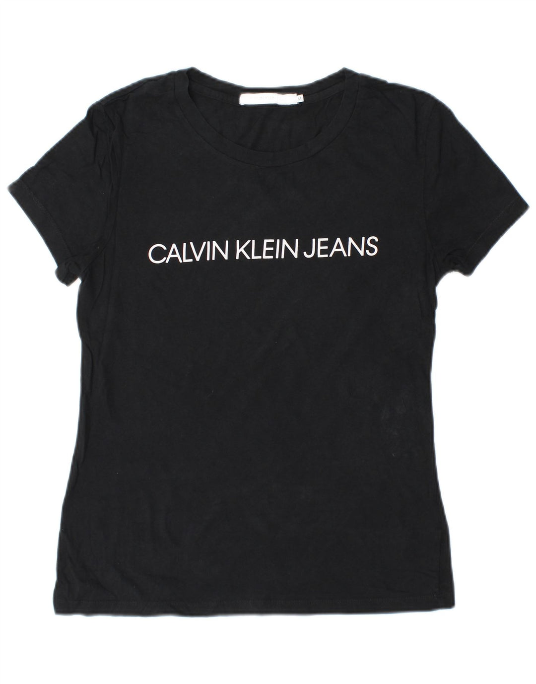 CALVIN KLEIN JEANS Ženska majica kratkih rukava s grafičkim motivima UK 12 srednje crni pamuk