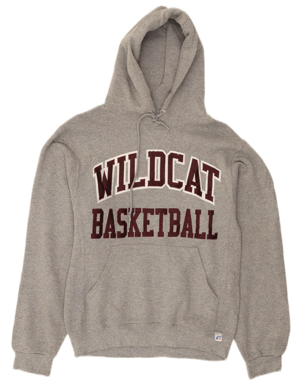 RUSSELL ATHLETIC Mens Wildcats Graphic Hoodie Jumper Small Grey Flecked