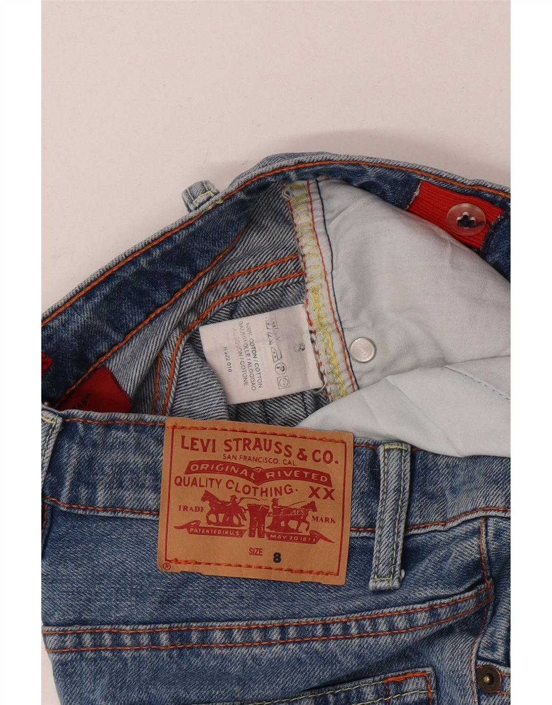 Ravne traperice Levi's Boys 7-8 godina W24 L23 plavi pamuk