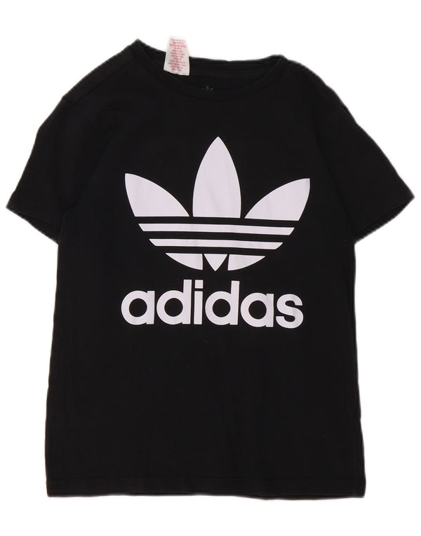Adidas Boys Graphic T-Shirt Top 11-12 Years Black Pamuk