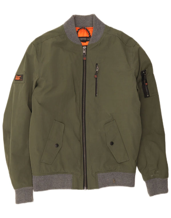 Superdry muška bomber jakna UK 38 poliester srednje zelene boje